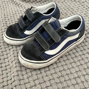 Toddler blue and black vans size 9